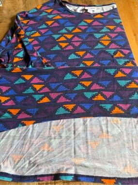 Colorful Geometric Lularoe  - Navy with Orange, Teal & Purple